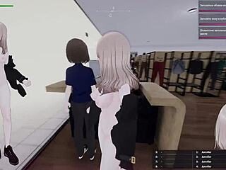 exhibitionist anime slut cums wildly in public hentai game!