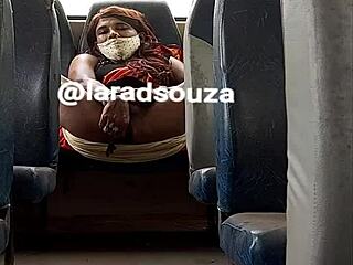 lara dsouza sucks cock wildly in bus!