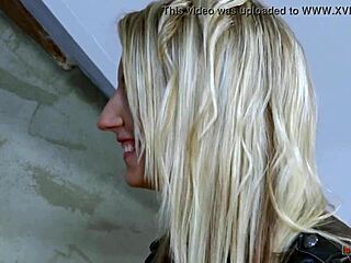 Petite Blonde Licks Cum Off Cock After Amazing Cowgirl Ride!