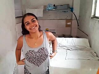 Skinny Colombian Teen Fucks Big Cock on Washer with Stepmom Away