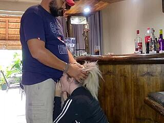 Cute Blonde Lifts Skirt Cheating Quickie Doggystyle Creampie