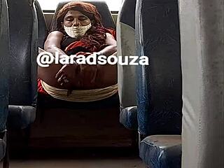 lara dsouza sucks cock wildly in bus!