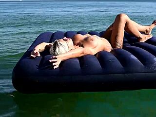 Nude Beach Blonde Big Tits Bitch Poses Publicly With Dolphins Tattoo