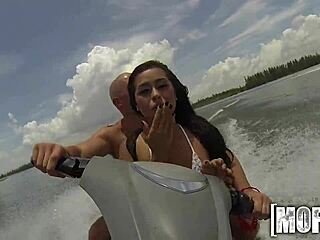 insane hot threesome sucking cocks on seadoo outdoors!