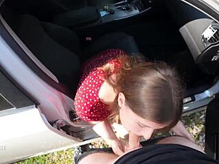 Driver couldn't resist my seduction sloppy deepthroat swallow every drop?