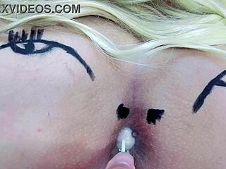 big ass spreads sheer buttplug hole like pink candy sucker