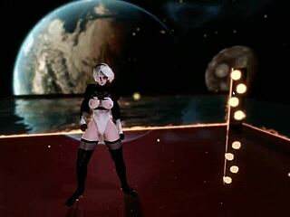 big ass tits bounce in 2b's sexy cover dance