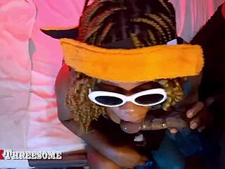 hijab roommate handles huge cock in wild dorm threesome