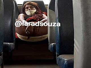 lara dsouza sucks cock wildly in bus!