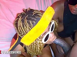 hijab roommate handles huge cock in wild dorm threesome