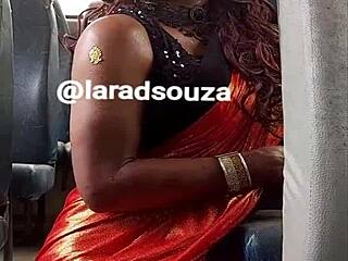 lara dsouza sucks cock wildly in bus!