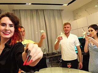 We Students Partied Hard into New Year's Fucking Group Style