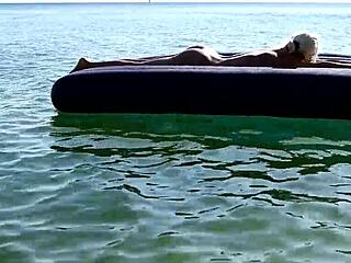 Nude Beach Blonde Big Tits Bitch Poses Publicly With Dolphins Tattoo