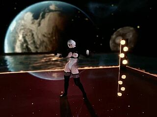 big ass tits bounce in 2b's sexy cover dance