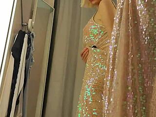 Fitting Room Dildo Fuck Risks Getting Caught Wet!