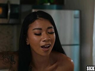 hot ebony teen ameena green licks pussy after vibrator tease