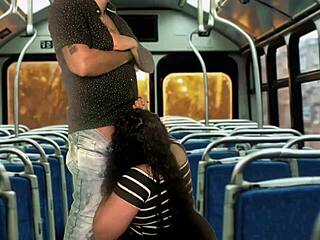 hot couple bangs in moving public bus hoping for more street dorm garage repeats