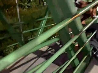 married woman fucks bareback in public street light live