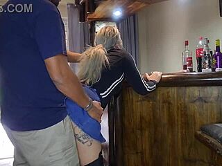 Cute Blonde Lifts Skirt Cheating Quickie Doggystyle Creampie