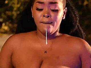 Monster Black Cock Toys Drive Her to Poolside Orgasm