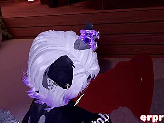 VRChat Pup Masturbates Then Takes Master's Bunny Cock