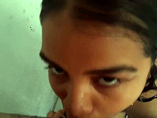 Pervy stepsis sucks cock in stepmom's shower rough