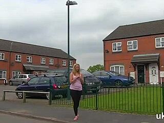 chubby british milf flashes fat ass and belly publicly as kinky exhibitionist