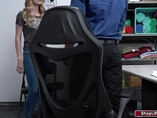 shoplifter teen fucked hard by security guard in store