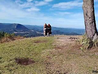 i sunbathe flashing with stepmom in garden