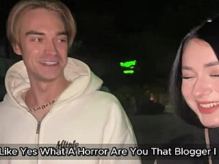 Neighbor Girl Swallows Stranger's Cum After Street Walk Deepthroat!