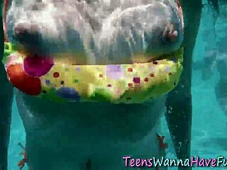 pool party teens suck and swap cum off long monster shlongs outdoors