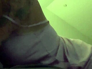 pink satin clings to her curves during intense solo orgasm play