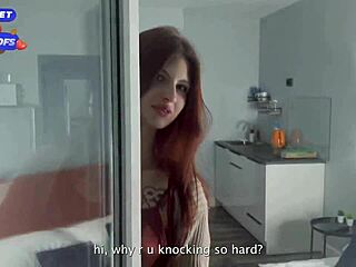 Pretty redhead neighbor succumbs to my monster cock