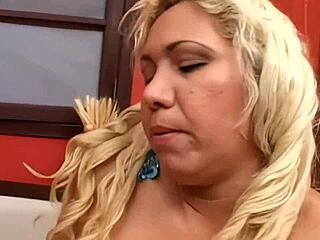 crossdressed milf tranny threesome anal gaping on bed