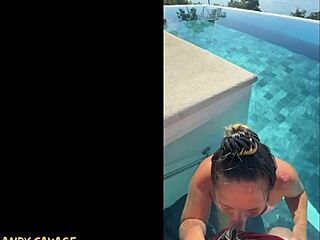 gf gives public deepthroat bj at costa rica infinity pool