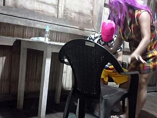 Colombian madrastra seduces horny hijastro with wet pussy flashing homemade casting massage