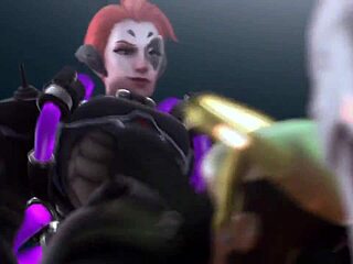Futa moira dominates mercy in overwatch hentai anime pounding