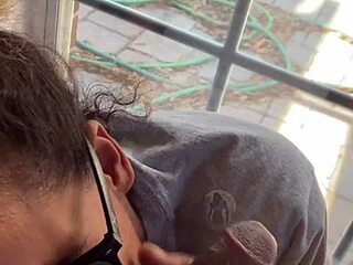 Lightskin ebony teen slut blows BF's friend facial cumshot