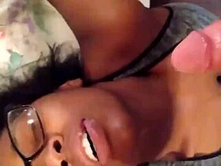 your ebony girlfriend gags deep on my thick bwc