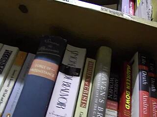 in the library... books smell got us so horny we fucked lesbo style