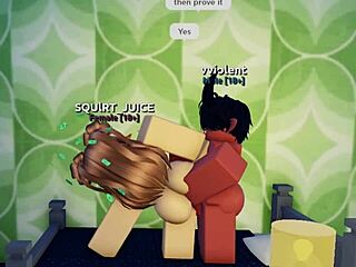 Picture creamy assfucking and blowjob action unfolding in wild Roblox condo sex