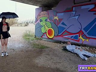 Rainy Day Public Anal Threesome With Athena Rose and Yenifer Chacon