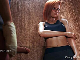 shy redhead slut jerks disabled man's small cock in store dressing room