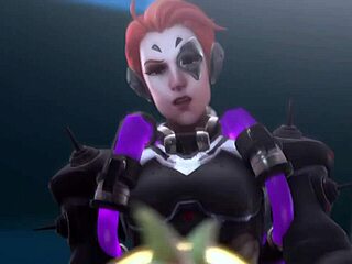 Futa moira dominates mercy in overwatch hentai anime pounding