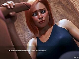 shy redhead slut jerks disabled man's small cock in store dressing room