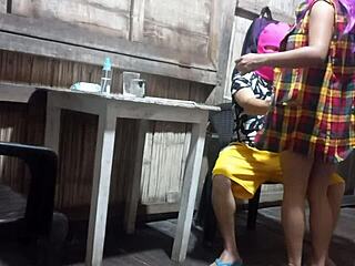 Colombian madrastra seduces horny hijastro with wet pussy flashing homemade casting massage