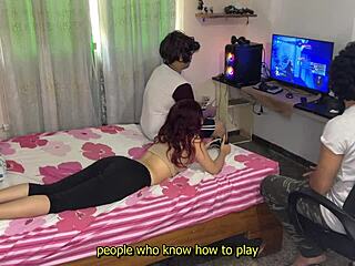 18-Year-Old Beauty Fucked by Boyfriend's Best Friend During NTR Game