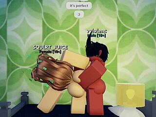Picture creamy assfucking and blowjob action unfolding in wild Roblox condo sex