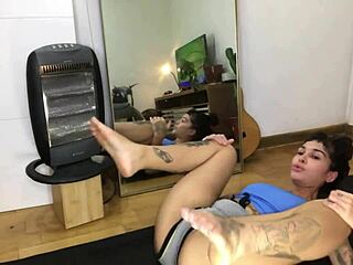 😍 sexy emo girl masturbates hairy armpits yoga toys! 🔥