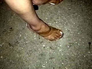 i spied perfect candid feet heels on latina prostitute forest walk pt1 slowmotion
